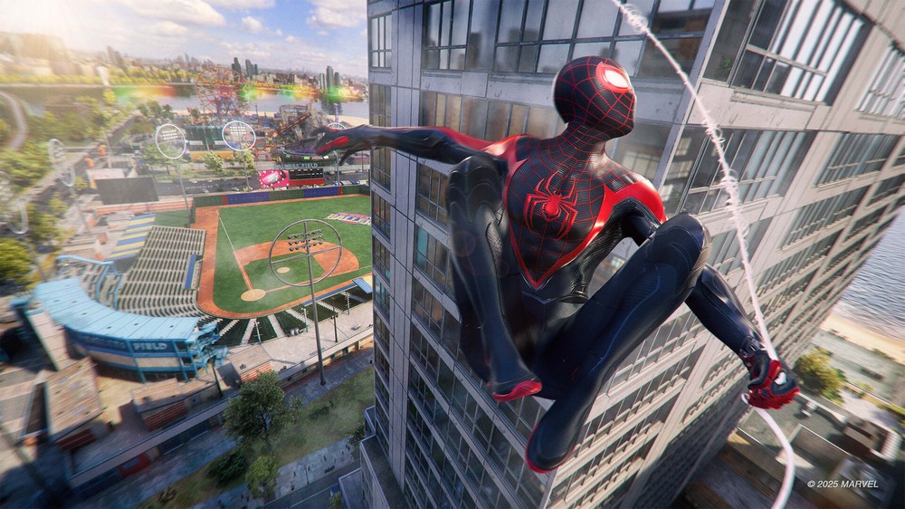 Controle Peter e Miles por um mapa com ambientação detalhada em Marvel’s Spider-Man 2 — Foto: Reprodução/Steam