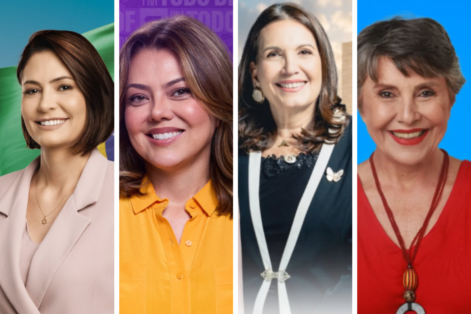 Michelle Bolsonaro (PL), Leila do Vôlei (PDT), Bia Kicis (PL) e Erika Kokay (PT).