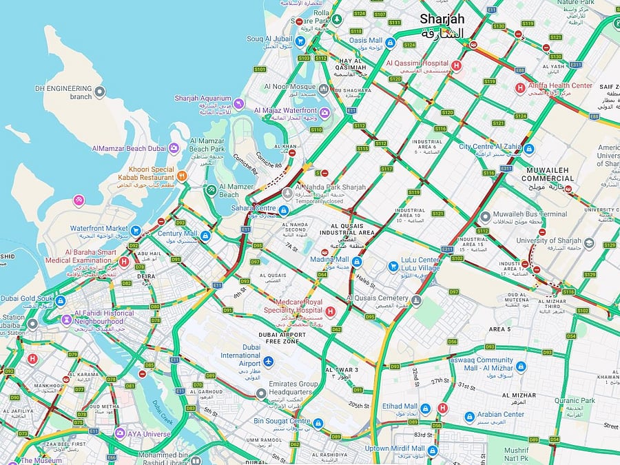 Trânsito Dubai-Sharjah: Congestionamento intenso atinge rotas principais