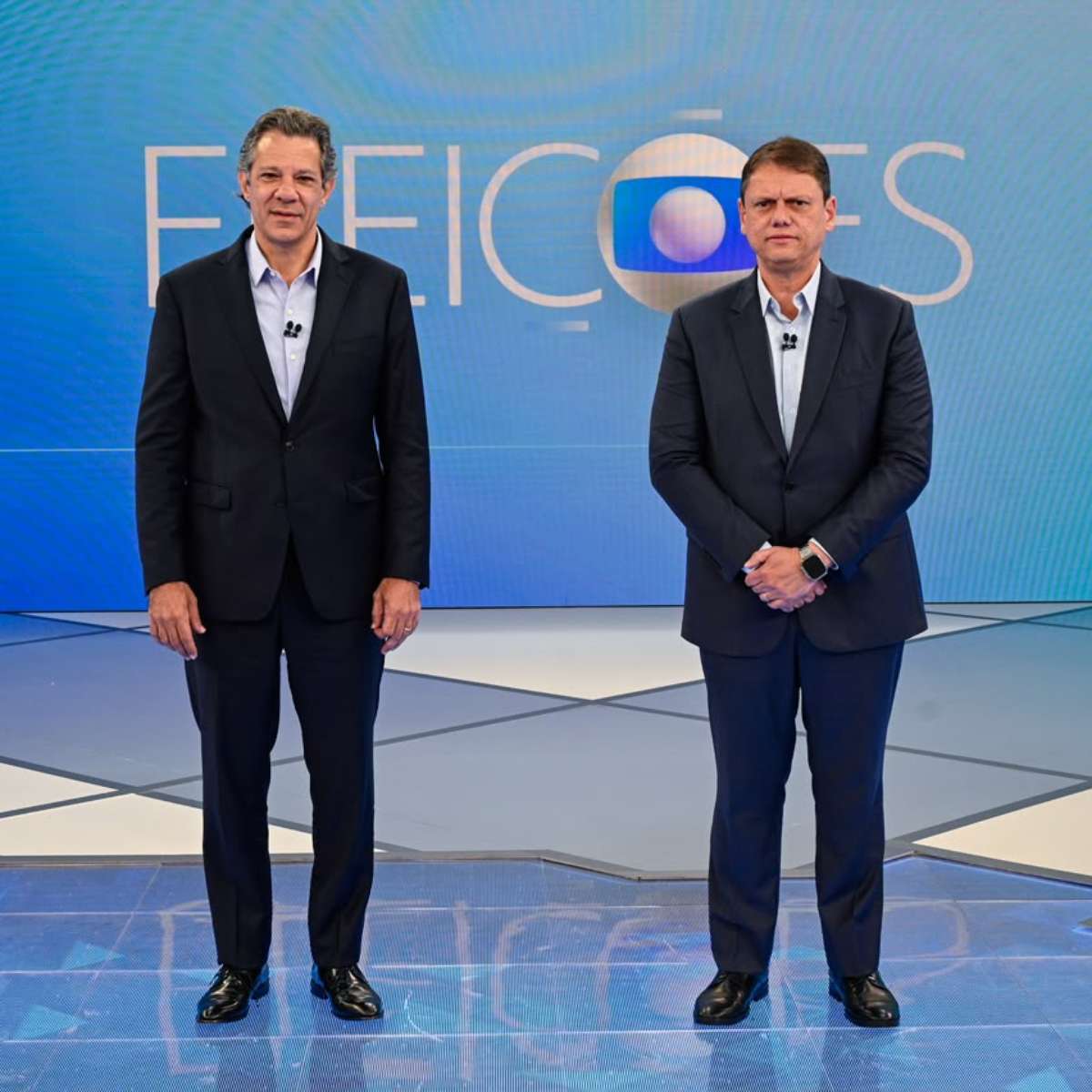 Segurança pública domina primeiro bloco de debate entre Tarcísio e Haddad na Globo; acompanhe ao vivo