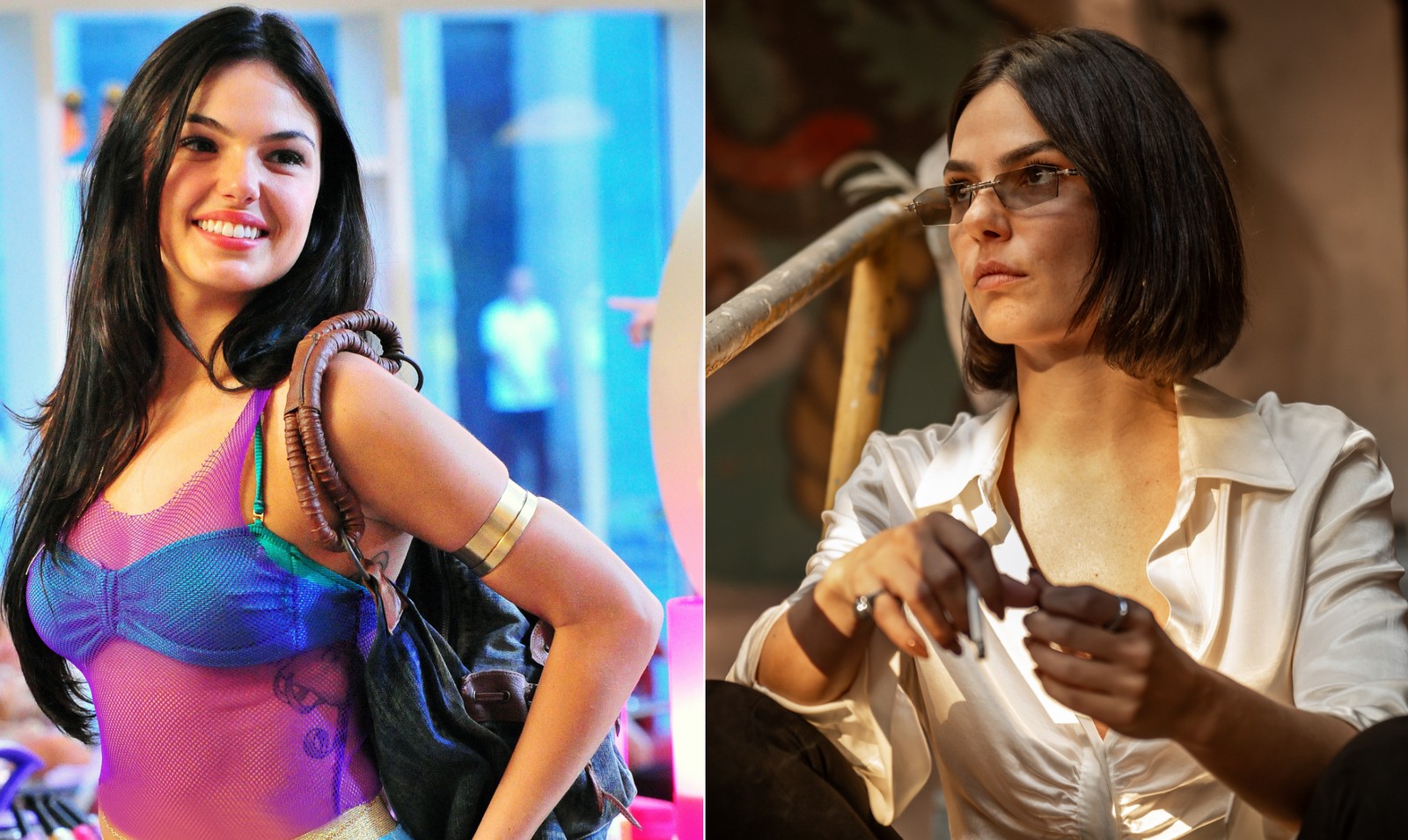 Isis Valverde foi a maria-chuteira Suellen em 'Avenida Brasil'; em 202, esteve no elenco do filme 'Corrida dos bichos', do Prime Video — Foto: Divulgação TV Globo e Prime Video