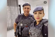 Gisele Alves Santana e o marido, o tenente-coronel da PM Geraldo Leite Rosa Neto, de 53 anos