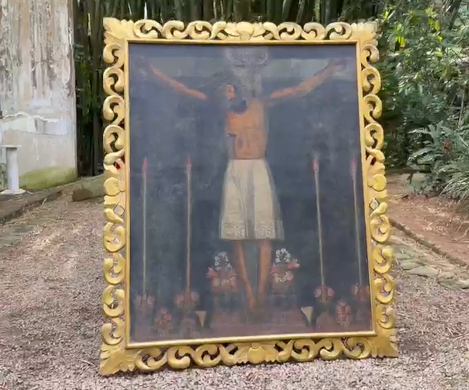 “Magnífico Señor de los Temblores – Escuela Cusqueña, Siglo XVII” Reprodução/Polícia Federal