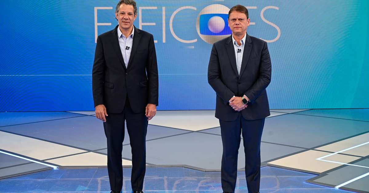 Segurança pública domina primeiro bloco de debate entre Tarcísio e Haddad na Globo; acompanhe ao vivo