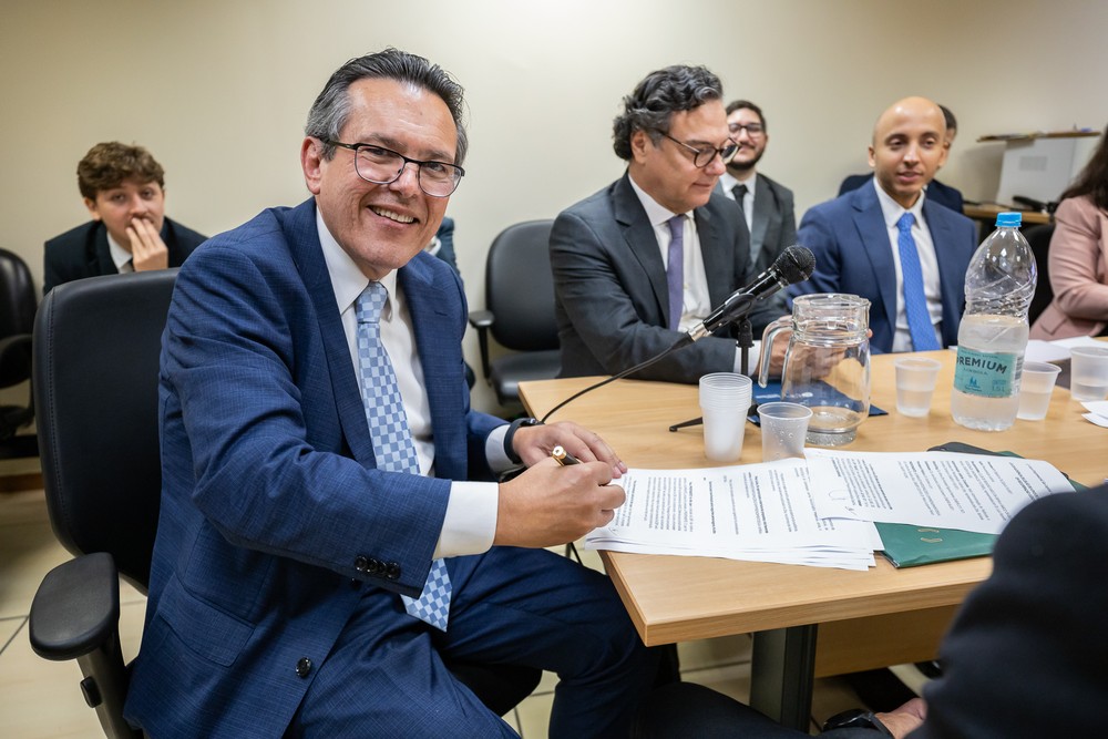 Mário Junqueira foi o representante da Almirante no leilão da SAF do Vasco — Foto: Brunno Dantas/TJRJ