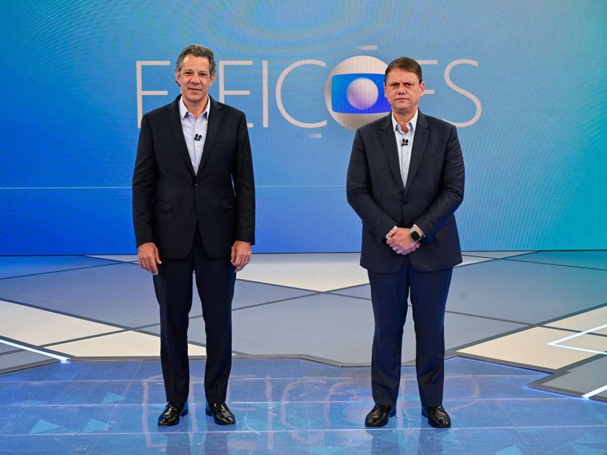 Segurança pública domina primeiro bloco de debate entre Tarcísio e Haddad na Globo; acompanhe ao vivo