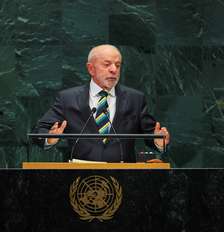 Presidente Lula em discurso na ONU 22 de setembro de 2026 Foto: REUTERS/MIKE SEGAR