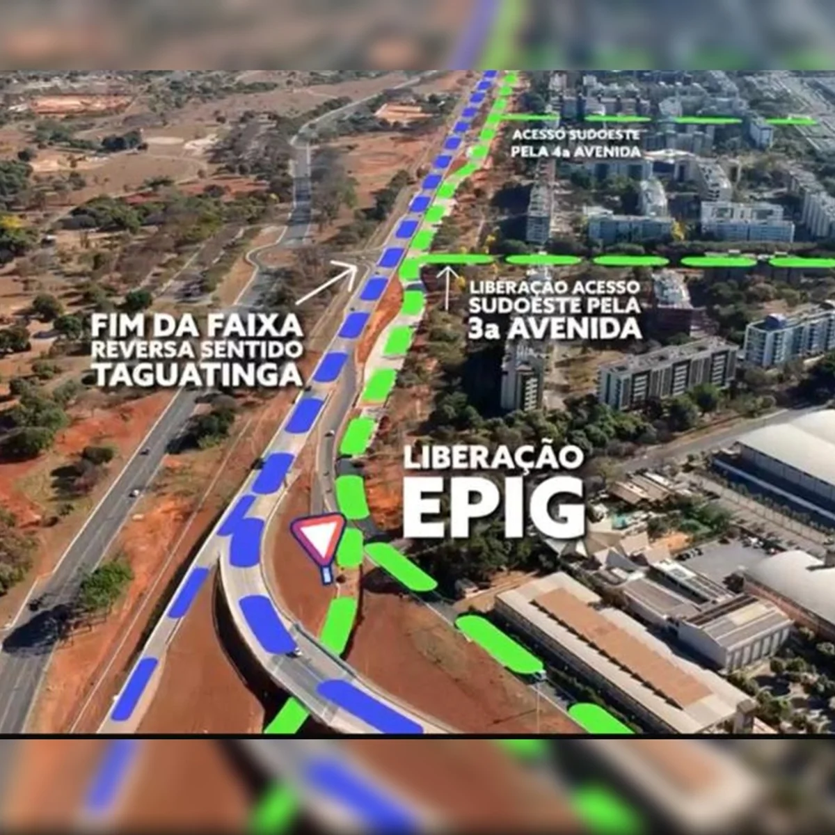 Faixa reversa da Epig será desativada neste domingo; veja mudanças