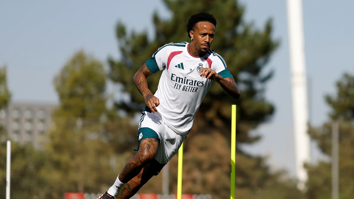 Desfalque no Brasil, Militão volta a treinar com elenco do Real após lesão