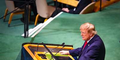 Donald Trump durante discurso na Assembleia Geral da ONU Foto: Reprodução/X/@SecRubio