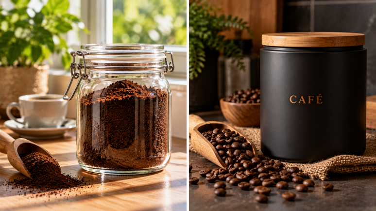 Por que o café perde aroma mais rapidamente quando é guardado em potes transparentes?