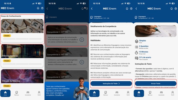 MEC Enem: veja como funciona o app, seus simulados e redações para a prova