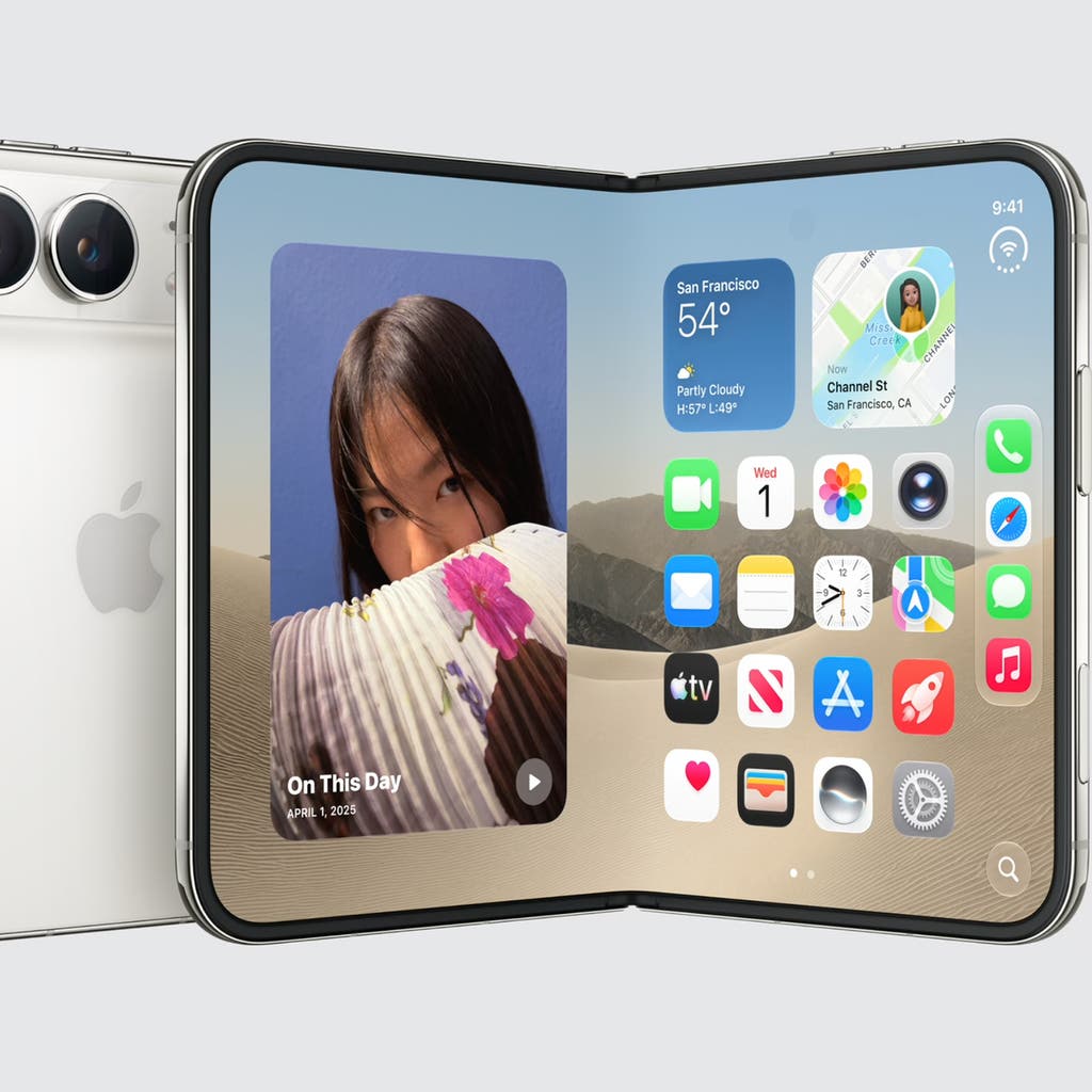 Apenas que a Apple acaba de revelar um iPhone dobrável, e ele parece ótimo