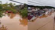 Cheia do Rio Ribeira causa alagamentos e deixa casas embaixo d'&aacute;gua no interior de SP