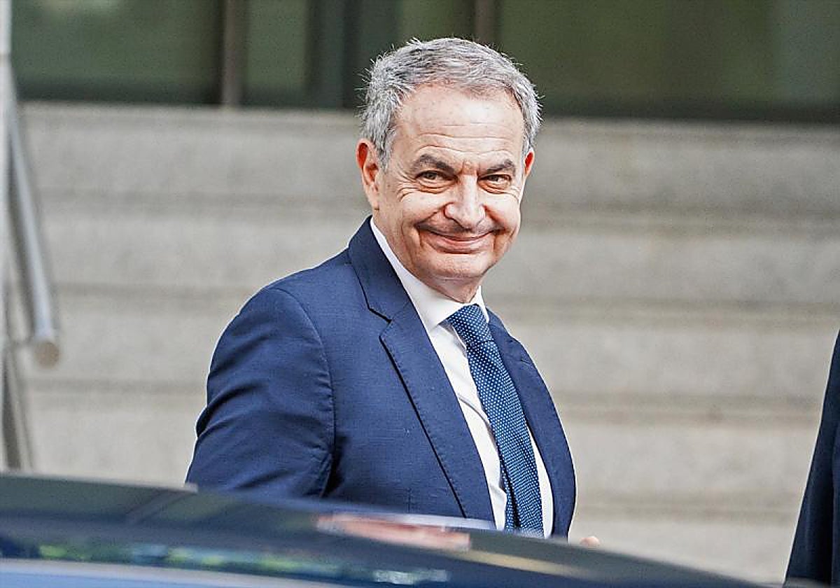 José Luis Rodríguez Zapatero, el día de su declaración como investigado en la Audiencia Nacional