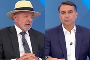 Lula e Flávio Bolsonaro estão tecnicamente empatados nas pesquisas de intenção de votoem sabatina no Jornal Nacional
