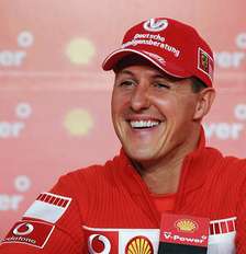 Michael Schumacher em coletiva de imprensa quando era piloto da Ferrari Foto: Paul Gilham/Getty Images