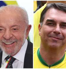 Combinação de fotos do presidente Luiz Inácio Lula da Silva e do senador Flávio Bolsonaro 16 de agosto de 2026 REUTERS/Adriano Machado e Pilar Olivares Foto: Reuters