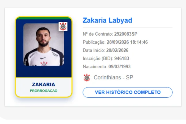 Corinthians renova contrato com marroquino Zakaria Labyad - destaque galeria