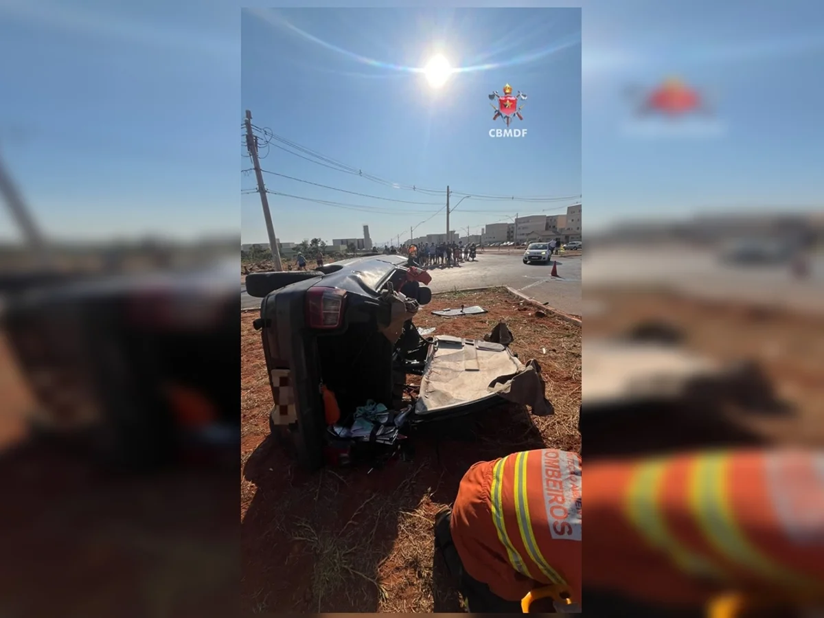 Acidente entre dois carros deixa motorista e passageira feridas no Paranoá