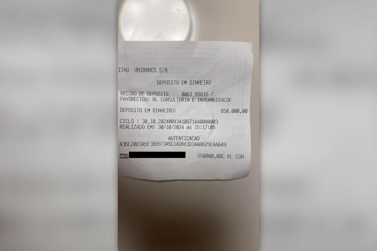 Recibo de depósito para Roberta Luchsinger