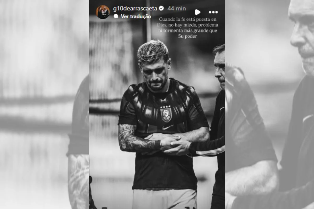 "Quando há fé em Deus, não há medo", diz Arrascaeta após lesão confirmada