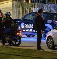 Policiamento no entorno de espaço de eventos onde ocorreu casamento do filho de Alexandre de Moraes em São Paulo Foto: Isabella Finholdt/Estadão / Estadão