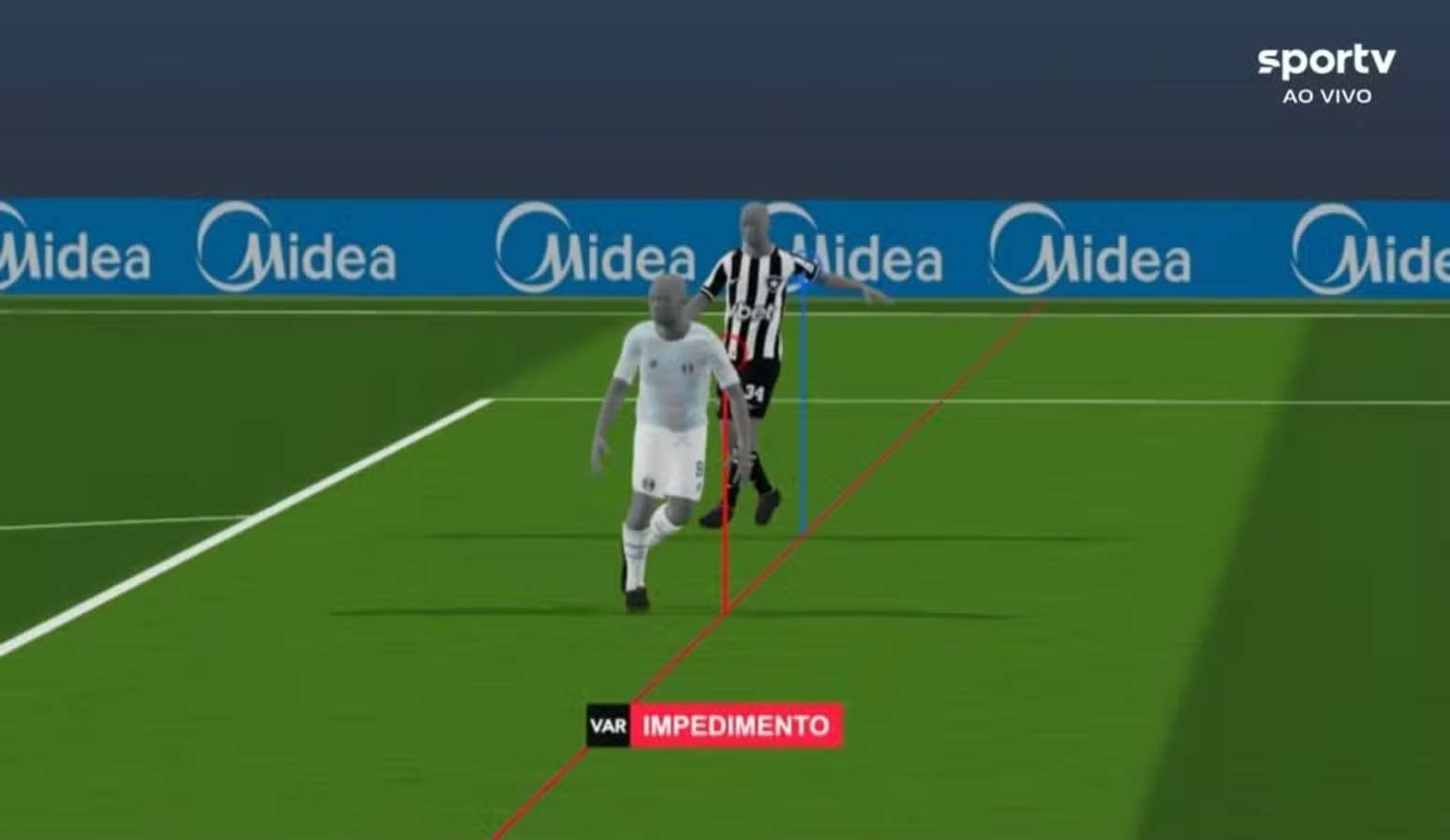 Gol do Gr&ecirc;mio contra o Botafogo foi anulado pela tecnologia o impedimento semiautom&aacute;tico