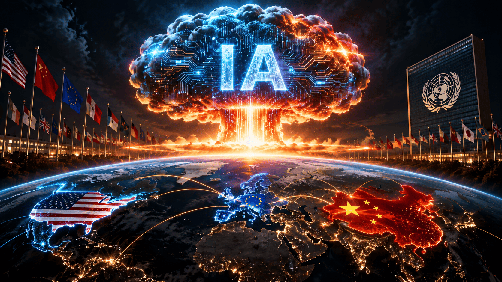 Inteligência artificial ocupa o centro das discussões sobre segurança global na ONU, enquanto países debatem riscos, regulação, fiscalização e mecanismos internacionais de controle diante do avanço de sistemas autônomos