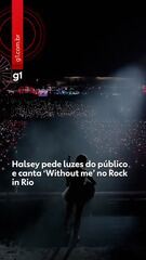 Halsey pede luzes do público e canta 'Without me' no Rock in Rio