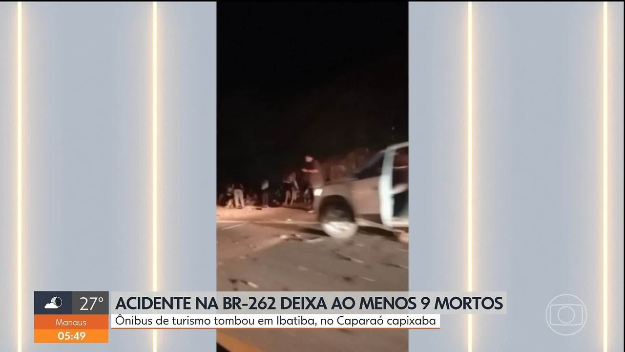 Acidente com ônibus deixa nove mortos na BR-262 no Espírito Santo