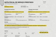 Nota fiscal elaborada pela editoria de Artes do Metrópoles com as informações do documento original