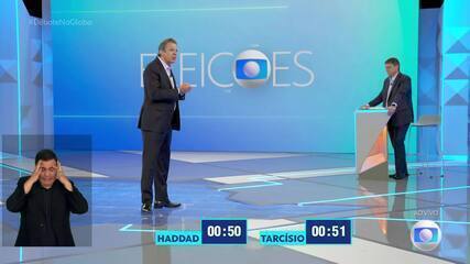 Debate em SP: Tarcísio (Republicanos) pergunta para Haddad (PT) sobre habitação