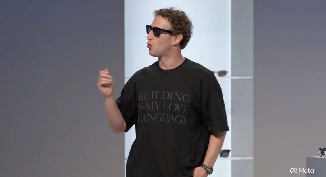 Mark Zuckerberg utilizando os novos óculos da Meta