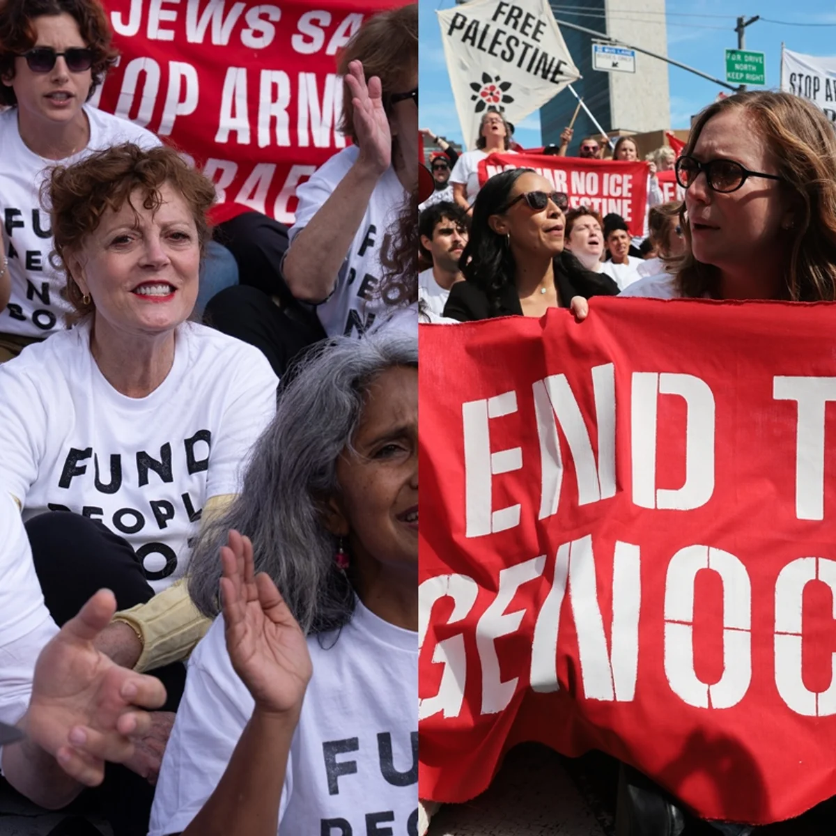 Susan Sarandon e Hannah Einbinder são presas em protesto contra Netanyahu