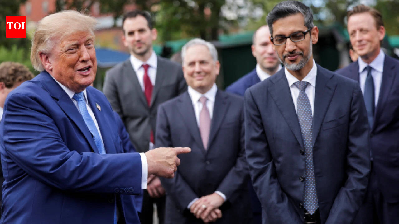 Quando o presidente dos EUA chama o CEO do Google, Sundar Pichai, de 'monstro' com 'grande vida', Sundar Pichai diz: Esperançosamente um slogan melhor do que eu sou...