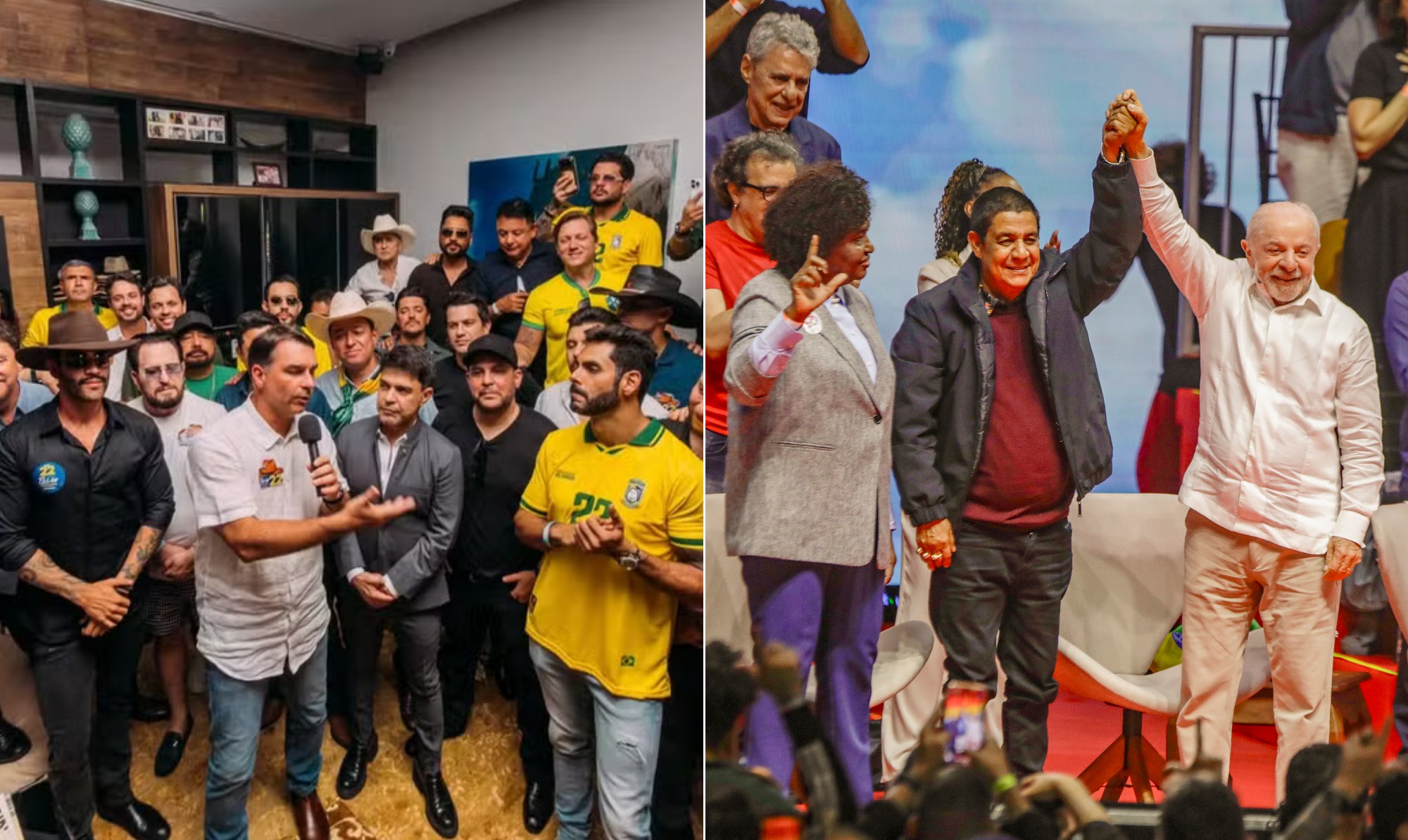 Quem está com Lula e quem está com Flávio? Cobradas nas redes, celebridades entram na guerra digital do segundo turno