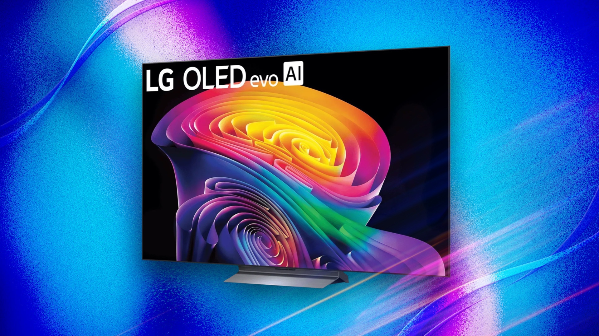 LG C6 OLED TV on a CNET background