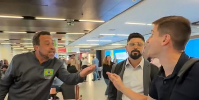 Boulos e Pavanato discutem em aeroporto de Bras&iacute;lia Foto: Reprodu&ccedil;&atilde;o/Instagram/Lucas Pavanato