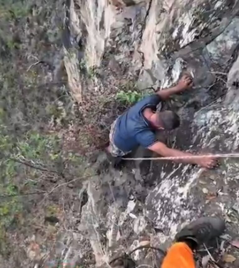 Homem escorrega ao tirar selfie e fica preso à beira de precipício por 11 horas no Tocantins