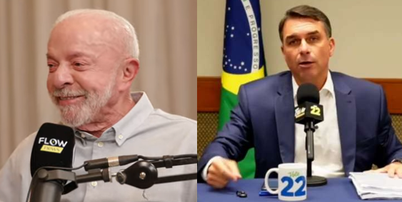 Lula participou de podcast e Flávio de live após cancelamento de debate Foto: Reprodução/Youtube