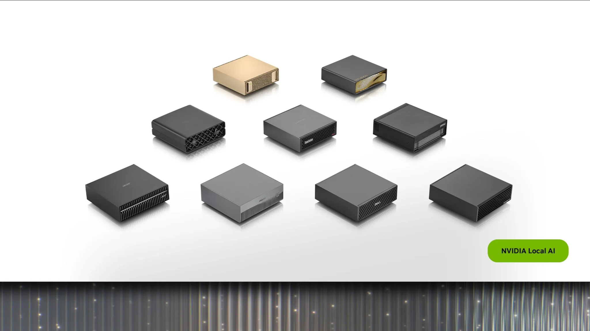 NVIDIA DGX Spark 64GB units from Acer, ASUS, Dell, Gigabyte, HP and MSI in a lineup